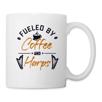Alimenté par le café et les harpes Harpe de concert Harpe - Mug blanc - blanc - Droite