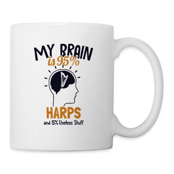 My Brain is 95% Harps Harfenmusik Harfe - Tasse - Weiß - Rechts
