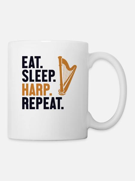 Manger Dormir Harpe Répéter Harpe Harpe de concert - Mug blanc - blanc