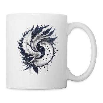 Harmony of Feathers: Elegant Yin and Yang - Mug - white - Right