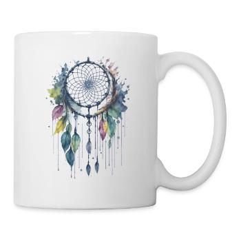 Whimsical Dreams: A Delicate Watercolor Dreamcatch - Mug - white - Right