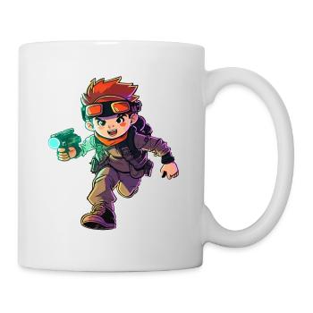 Cooler Laser Tag Pro Illustration & Action Grafik - Tasse - Weiß - Rechts