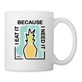 Ananas (farbig) - Tasse - Weiß - Rechts