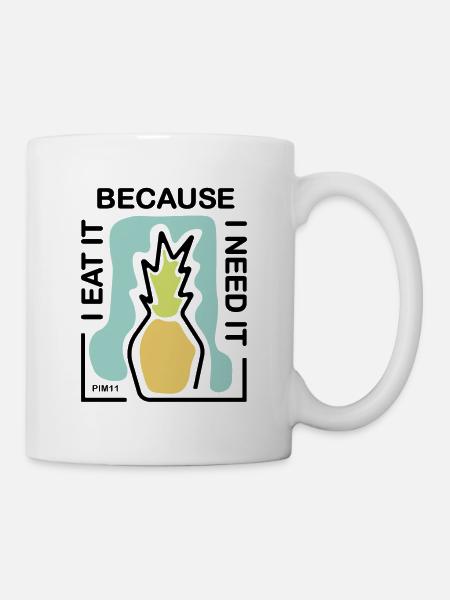 Ananas (farbig) - Tasse - Weiß
