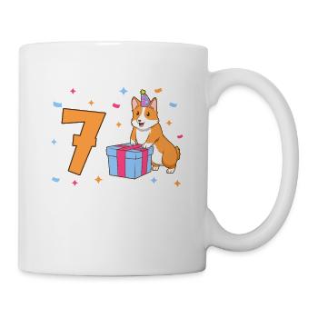 With Corgi - Girl Birthday 7 Years - Mug - white - Right