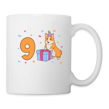 With Corgi - Girl Birthday 9 Years - Mug - white - Right