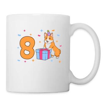 With Corgi - Girl's Birthday 8 Years - Mug - white - Right