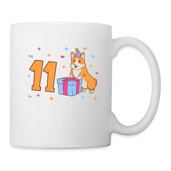 Avec Corgi - Anniversaire de fille 11 ans - Mug blanc - blanc - Droite