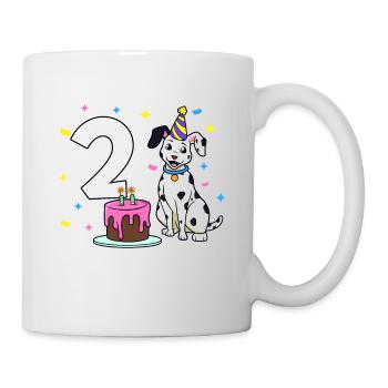 Avec Dalmatien - Anniversaire de fille 2 ans - Mug blanc - blanc - Droite