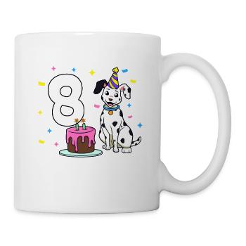 Mit Dalmatiner - Mädchen Geburtstag 8 Jahre - Tasse - Weiß - Rechts