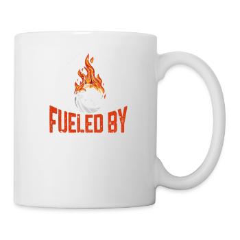 Powered by volleyball players Beach sports - Mug - white - Right
