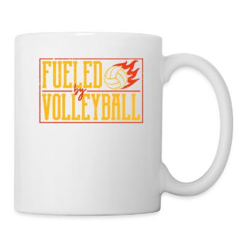 Powered by volleyball players Beach sports - Mug - white - Right