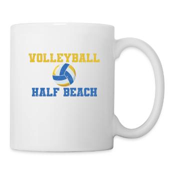 Half Beach Volleyball Players Coaches Fans Sports in the - Mug - white - Right