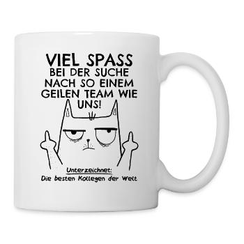 Jobwechsel Neuer Job Abschied Abschiedsgeschenk - Tasse - Weiß - Rechts