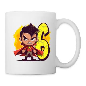 6 Years Old Superhero & Action Children's Birthday Party - Mug - white - Right