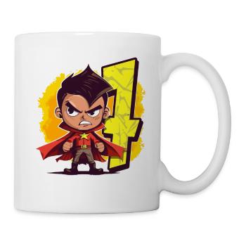 7 years old Superhero & Action Children's Birthday Party - Mug - white - Right