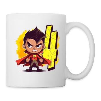 4 Years Old Superhero & Action Children's Birthday Party - Mug - white - Right