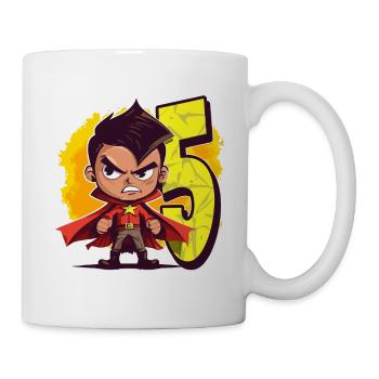 5 Years Old Superhero & Action Children's Birthday Party - Mug - white - Right