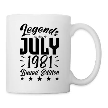 Naissance En Juillet 1981. Cadeau d'anniversaire. - Mug blanc - blanc - Droite