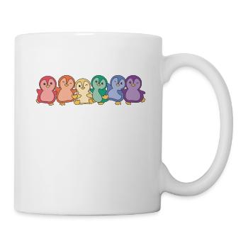 Regenbogen Pinguin Flag Pride LGBTQ süße Pinguine - Tasse - Weiß - Rechts
