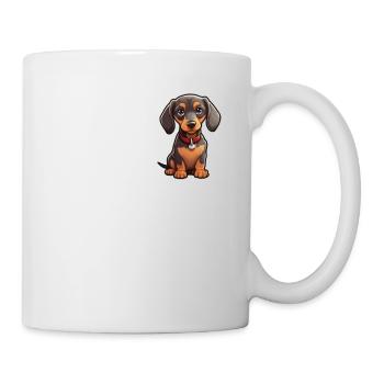 Dackelmother , Lustiges Dackel Mama design - Tasse - Weiß - Rechts