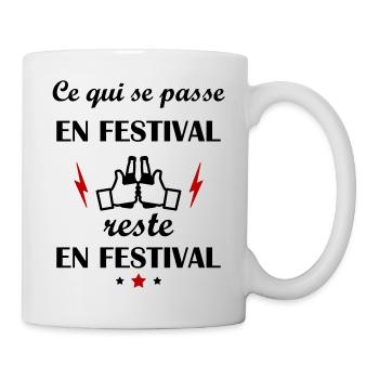 Ce qui se passe en festival reste en festival - Mug blanc - blanc - Droite