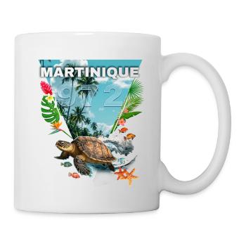 Martinique 972 Fleurs Tropicales Tortue Cadeau - Mug blanc - blanc - Droite