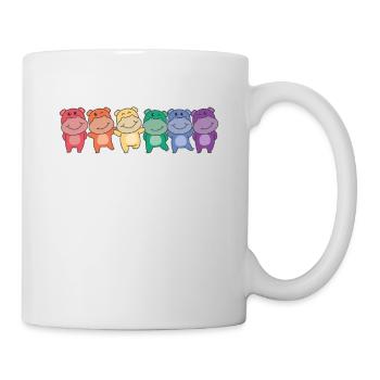 Regenbogen Hippo Flag Pride LGBTQ süße Hippos - Tasse - Weiß - Rechts