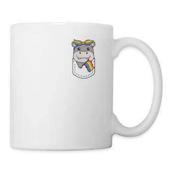 Regenbogen Hippo Flag Pride LGBTQ süße Hippos - Tasse - Weiß - Rechts