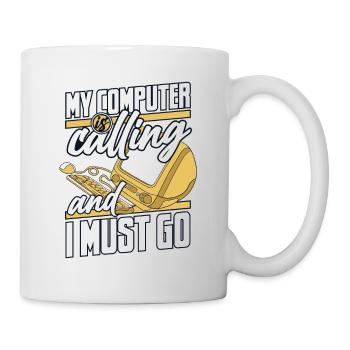 Mon ordinateur appelle l’informaticien des opérations informatiques - Mug blanc - blanc - Droite