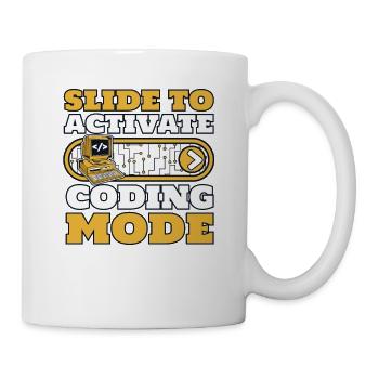 Slide To Activate Coding Mode Developer Coder - Tasse - Weiß - Rechts