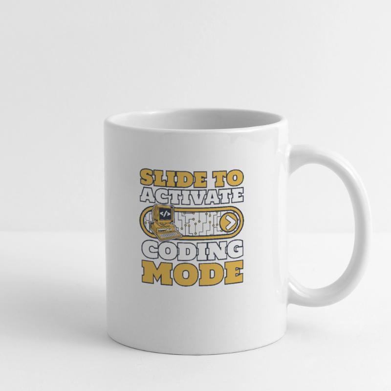 Faire glisser pour activer le codeur du développeur en mode codage Mug blanc