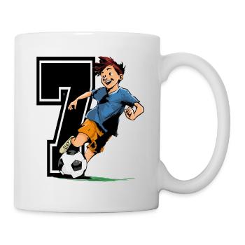 7 Year Old Footballer & Soccer Children's Birthday Party - Mug - white - Right