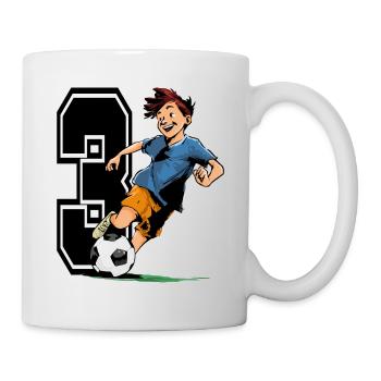 3 Year Old Footballer & Soccer Children's Birthday Party - Mug - white - Right