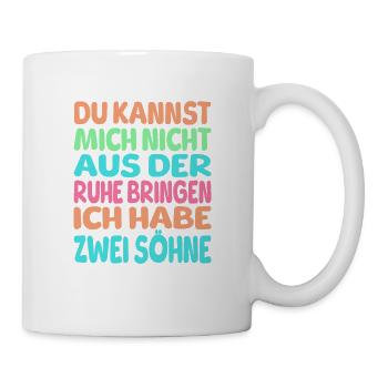 Zwei söhne Spruch - Tasse - Weiß - Rechts