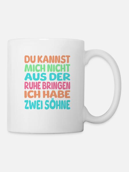 Zwei söhne Spruch - Tasse - Weiß