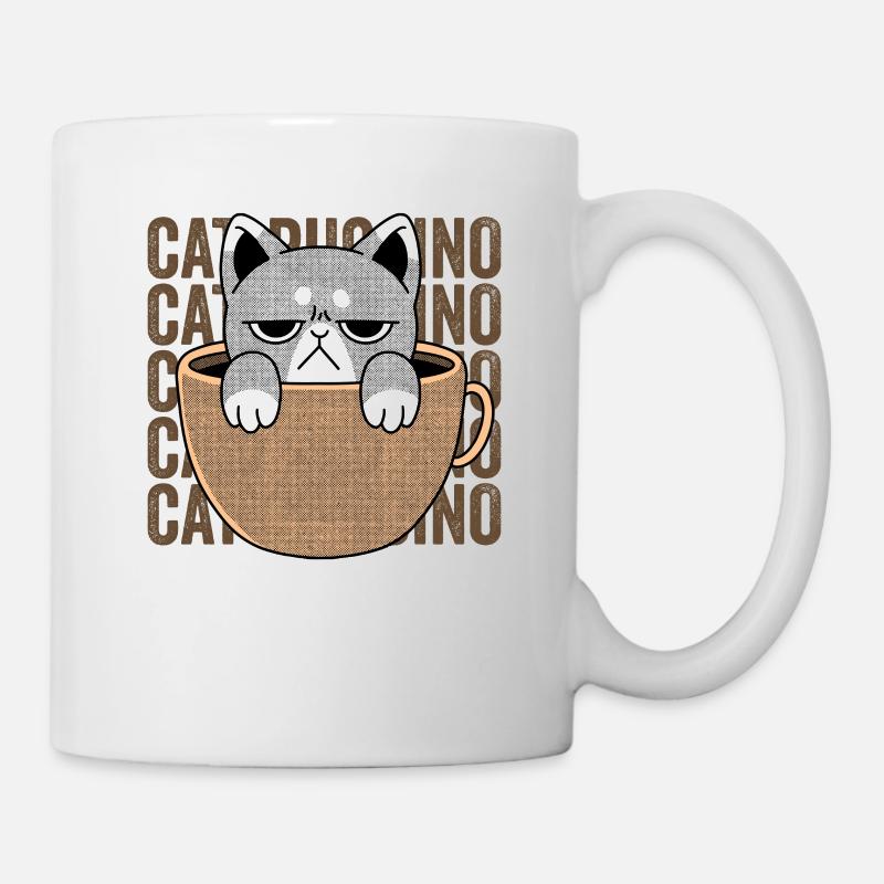 Cat Puccino Cappuccino - Tasse - Weiß