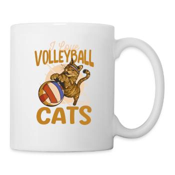 Ich liebe Volleyball und Katzen Kitty Workout - Tasse - Weiß - Rechts