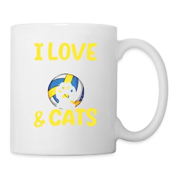 Ich liebe Volleyball und Katzen Kitty Workout - Tasse - Weiß - Rechts