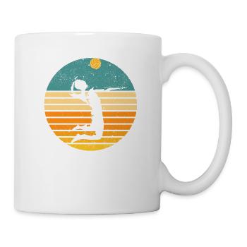 Joueur de volleyball Silhouette Retro Vintage Fans - Mug blanc - blanc - Droite