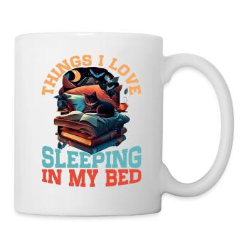 Les choses que j’aime, dormir dans mon lit 14 - Mug blanc - blanc - Droite