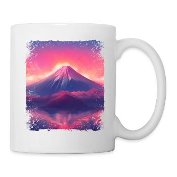 Aesthetic Japanese Mount Fuji Vaporwave Sight - Mug - white - Right