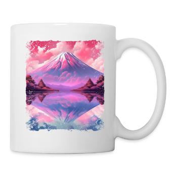 Ästhetischer Dampfwellenvulkan Japan Sichtberg Fuji - Tasse - Weiß - Rechts