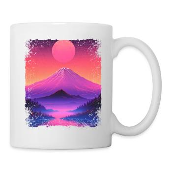 Mont Fuji Esthétique Japon Vue Volcan Vaporwave - Mug blanc - blanc - Droite