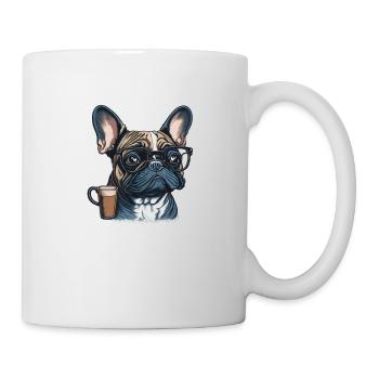 dog dad french bulldog - Mug - white - Right