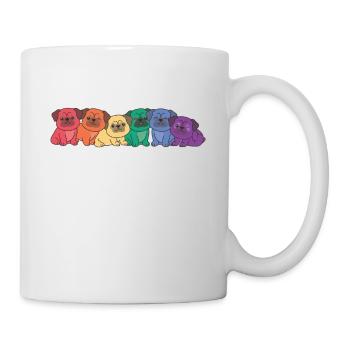 Rainbow Pug Flag Pride LGBTQ Cute Dogs - Mug - white - Right