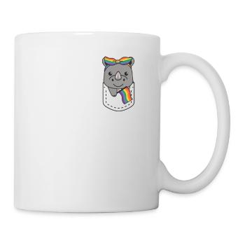 Rainbow Rhino Flag Pride LGBTQ Cute Rhinos - Mug blanc - blanc - Droite