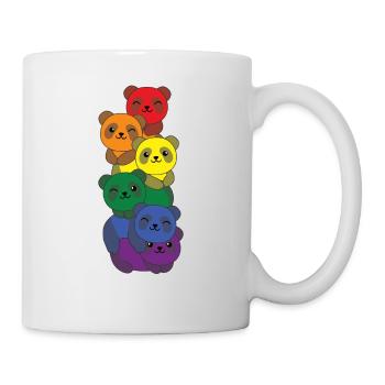 Rainbow Flag Pride LGBTQ Cute Panda Stack - Mug - white - Right
