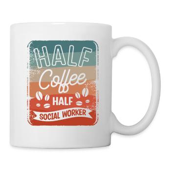Moitié café Moitié travailleur social Amateur de café - Mug blanc - blanc - Droite