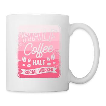 Moitié café Moitié travailleur social Amateur de café - Mug blanc - blanc - Droite